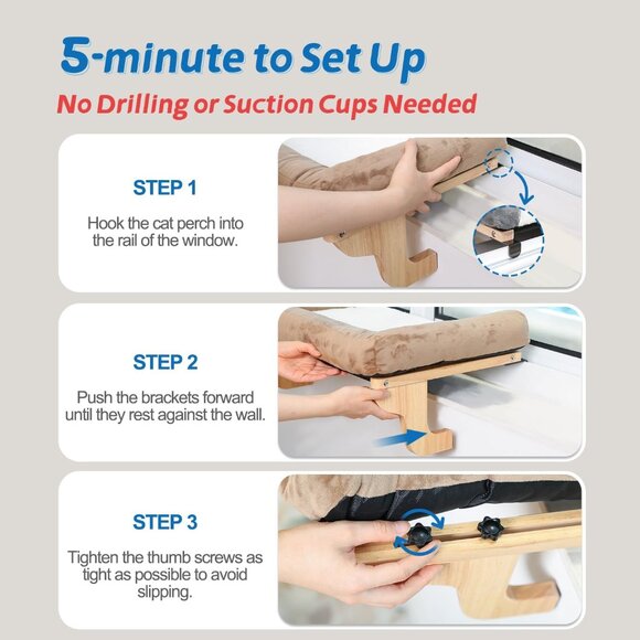 Cat Perch for Window Sill with Bolster - Picture 6 of 7